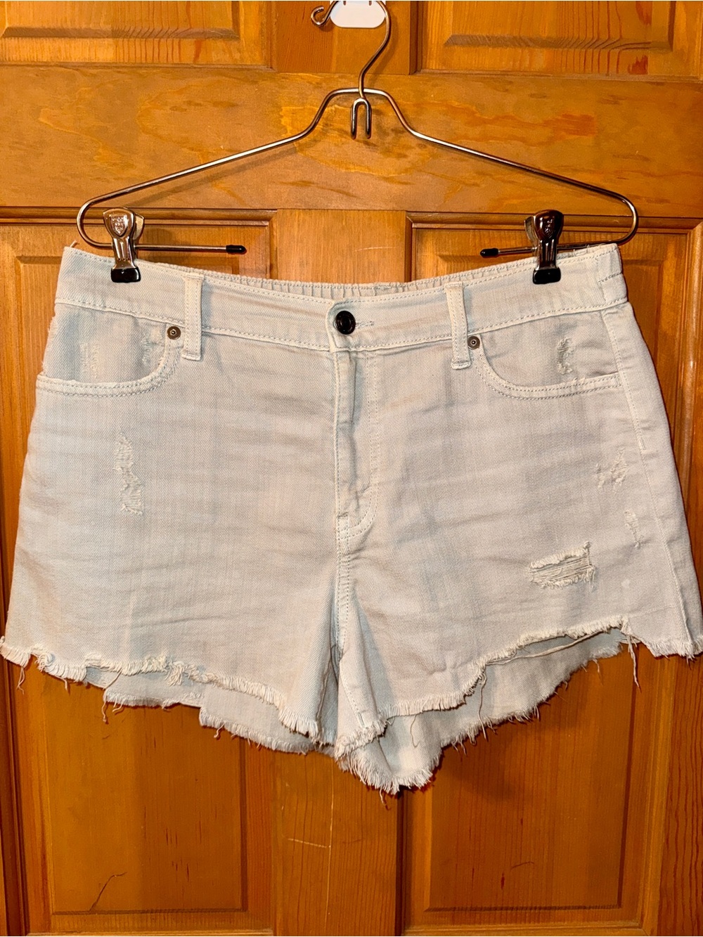 Aerie Light Blue Distressed Jean Shorts - M